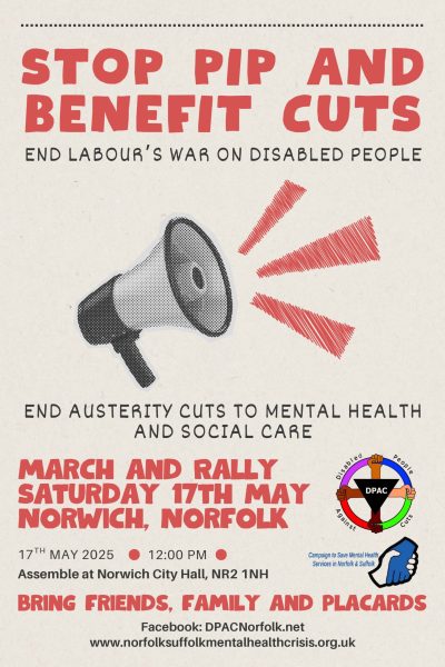 March and Rally Stop Pip and Benefit cuts