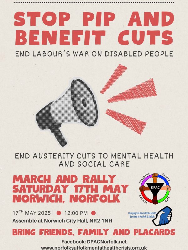 March and Rally Stop Pip and Benefit cuts